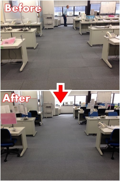 渋谷の事務所タイルカーペット張替え カーペット張替え 床工事 床施工の事ならカーペット張替えドットcom